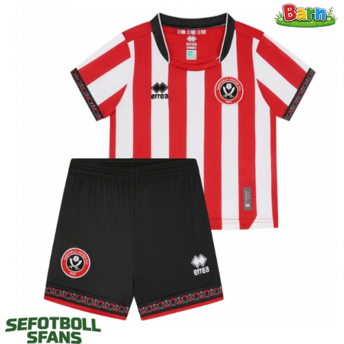 Sheffield United Hemmaställ Barn 2025-26 Kortärmad (+ Korta byxor)